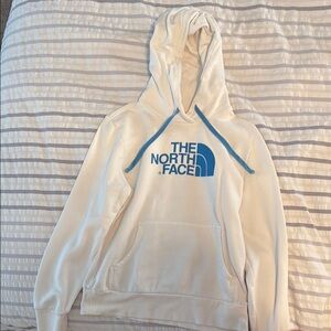 The North Face White Hoodie with Blue Details